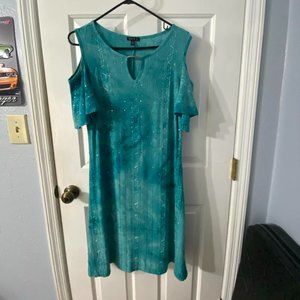 Sami & Jo Sequin Embellished Aqua Flowy Dress
